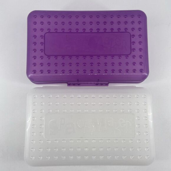 2 SpaceMaker Pencil Box Purple Clear Top Clear Bottom Back To School - Picture 2 of 8